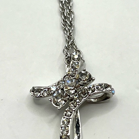 Charter Club Silver-Tone Cross CZ stones bright Religious Cross Christian - Picture 5 of 10